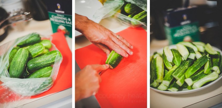 Cutting pickling pickles