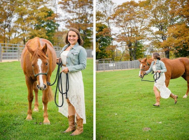 Girl with her horse smiling