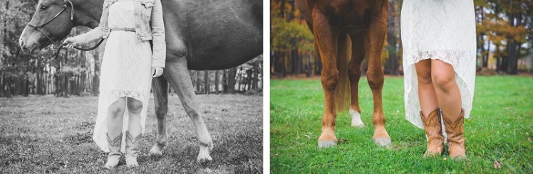 Horse hooves and cowgirl boots